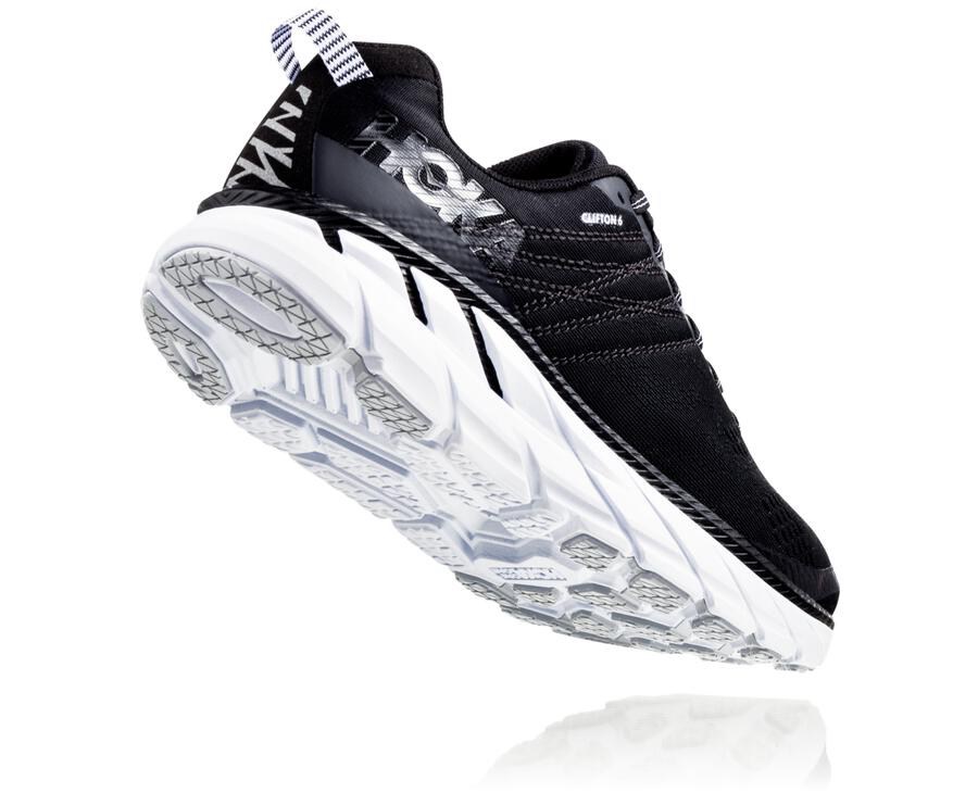 Hoka One One Clifton 6 Promenadskor Dam - Svarta/Vita - BEXAH-9142